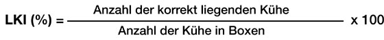 Liegeboxen-Komfortindex bei Milchkühen